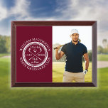 Golfer Photo Hole in One Burgundy Golf Award Plaque<br><div class="desc">Personalize the golfer's photo,  name,  location hole number and date to create a great keepsake to celebrate that fantastic hole in one golf award. Designed by Thisisnotme©</div>
