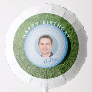 Golfer Photo Signed Golf Ball Birthday Balloon