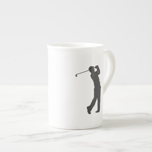 Golfer  player  silhouette bone china mug