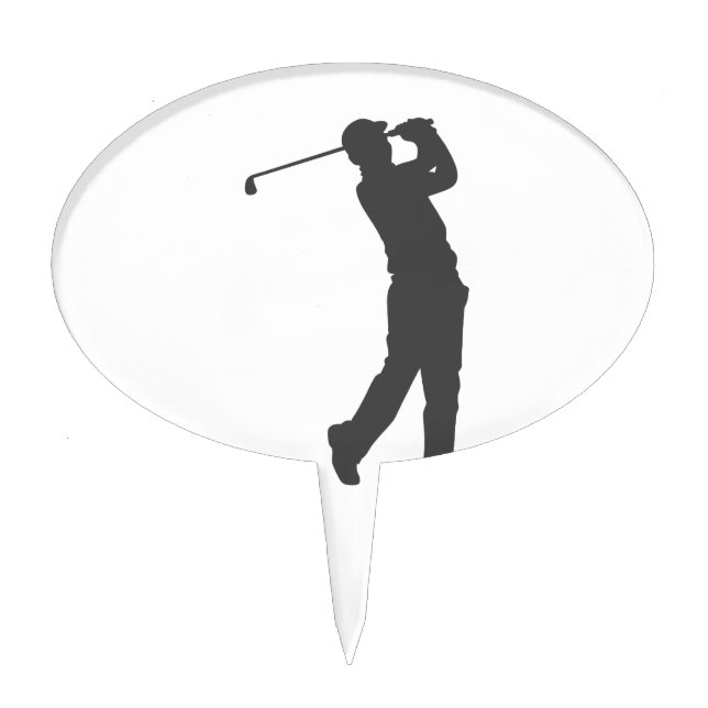 Golfer  player  silhouette cake topper (Front)