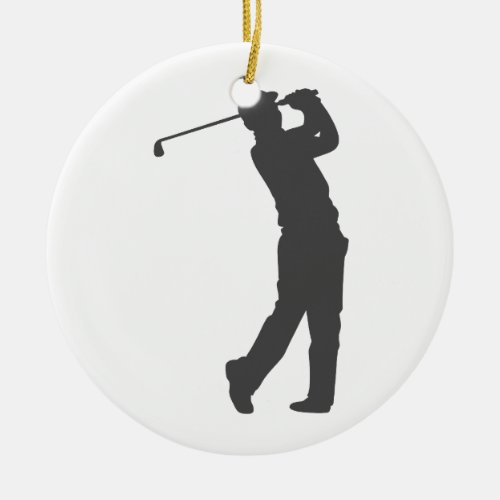 Golfer  player  silhouette ceramic ornament