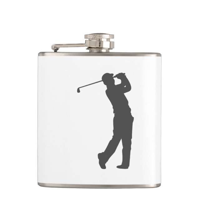 Golfer  player  silhouette flask (Front)