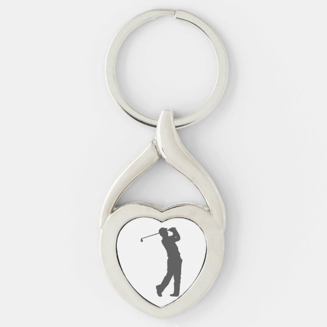 Golfer  player  silhouette keychain (Front)