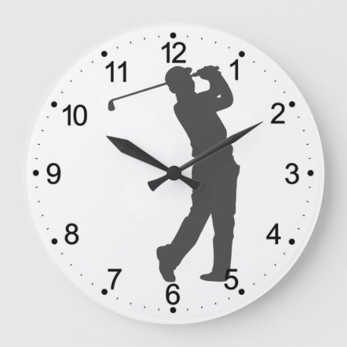 Golfer  player  silhouette large clock