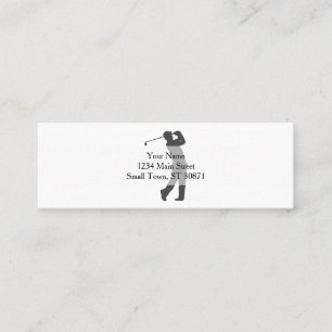 Golfer player silhouette mini business card
