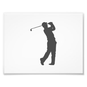 Golfer player silhouette photo print