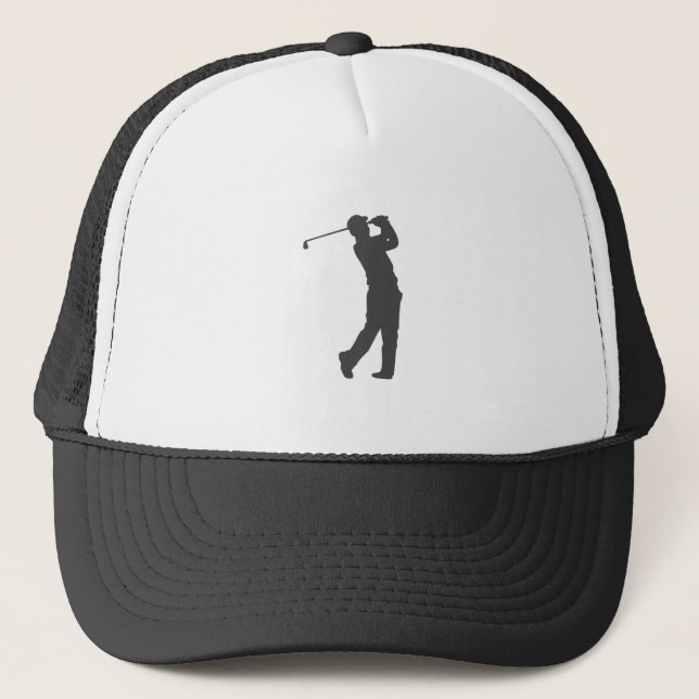 Golfer  player  silhouette trucker hat (Front)
