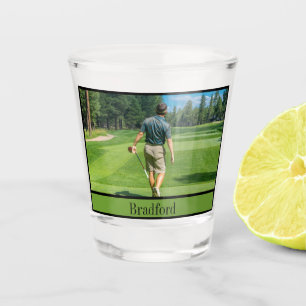 Golfer Players Photo and Name Dad Grandpa etc Shot Glass