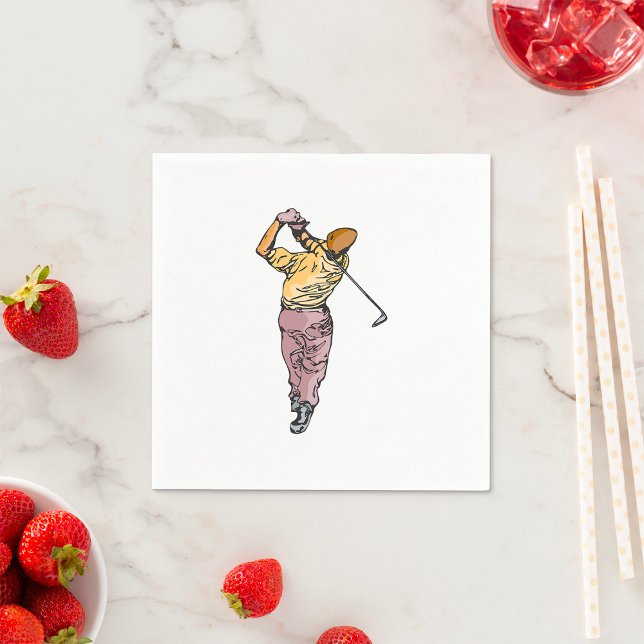Golfer Playing A Shot Napkins (Creator Uploaded)