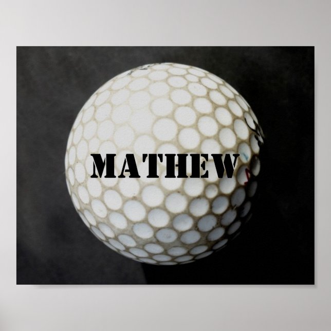 golfer poster personalize golf ball (Front)