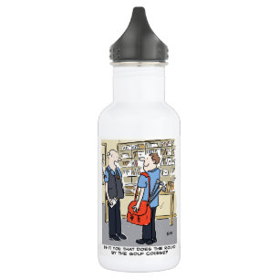 Golfer Postman Loves Golf Cartoon Stainless Steel Water Bottle