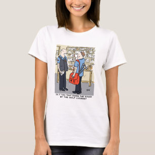 Golfer Postman Loves Golf Cartoon T-Shirt