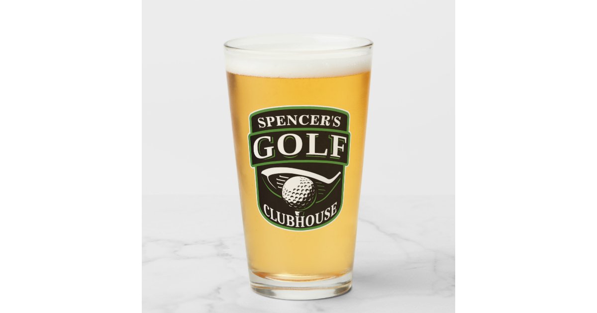 Golfer Pro Golf Player Club Clubhouse Personalized Glass