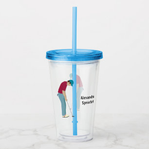 Golfer Putting  Acrylic Tumbler
