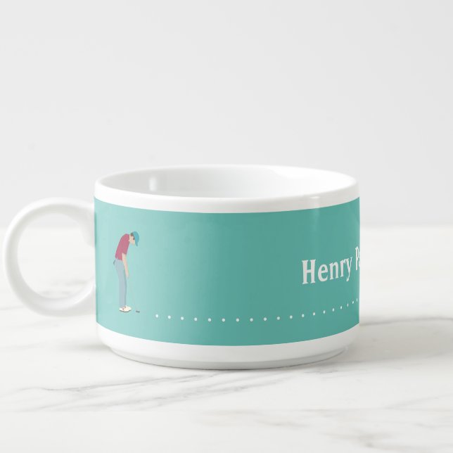 Golfer Putting  Bowl (Right)