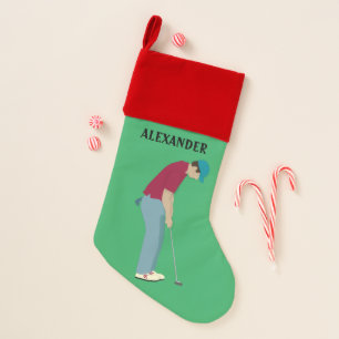 Golfer Putting Christmas Stocking