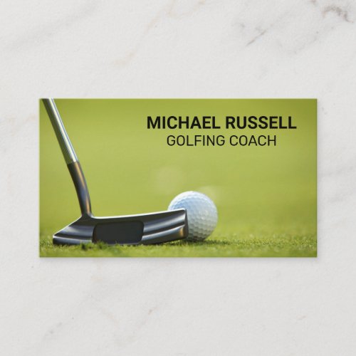Golfer Putting on Golf Course Business Card
