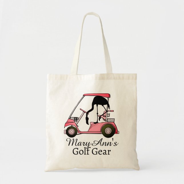 Golfer’s Personalized Flamingo Golf  Tote Bag (Front)