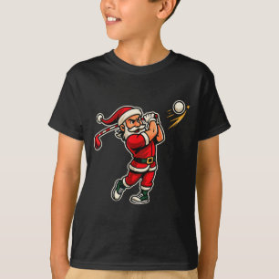 Golfer Santa Christmas Golf Shirt Men Kids Boys Go