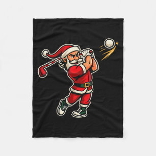 Golfer Santa Christmas Golf Shirt Men Kids Boys Go Fleece Blanket