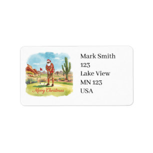 Golfer Santa Claus Golfing Christmas for Golfer  Label