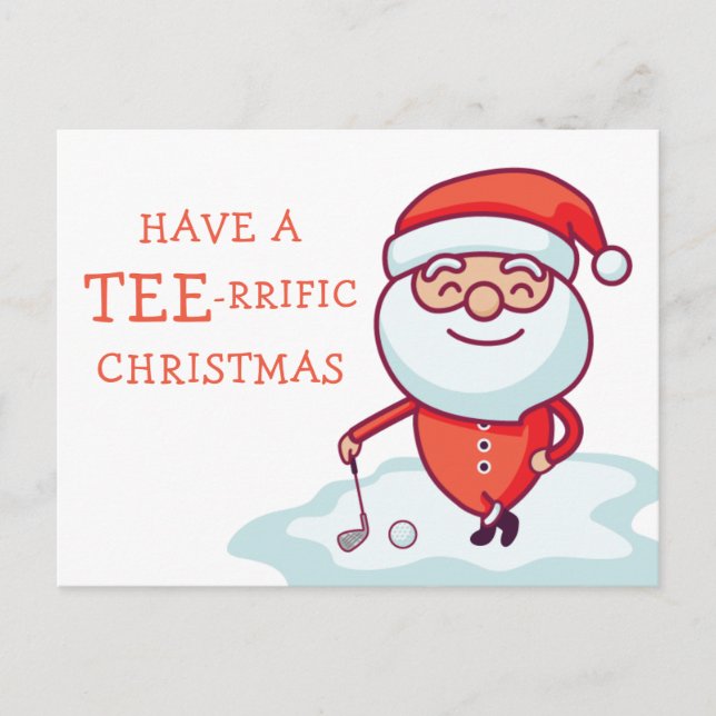 Golfer Santa Claus Postcard (Front)