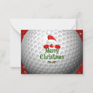 Golfer Santa, 'Merry Christmas' greetings Note Card