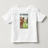 Golfer SceneMontanaVintage Travel Poster