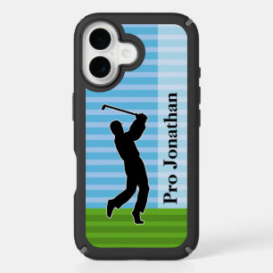 Golfer Silhouette "Add Your Name" iPhone 16 Case