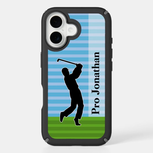 Golfer Silhouette "Add Your Name" Speck iPhone Case (Front)