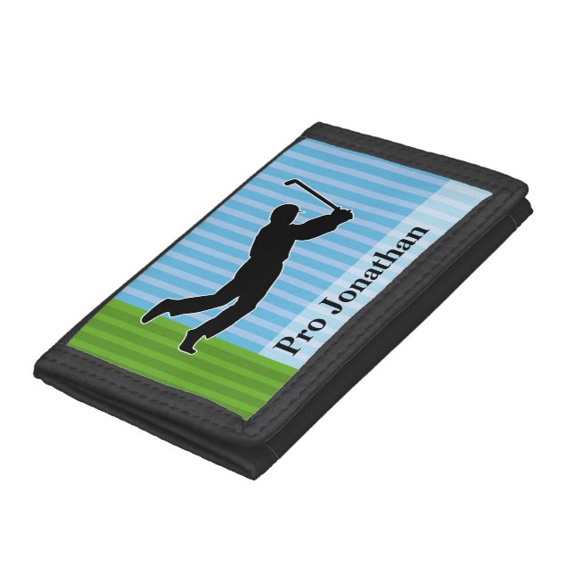 Golfer Silhouette "Add Your Name" Tri-fold Wallet (Bottom)