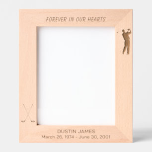 Golfer Silhouette Memorial Engraved Frames