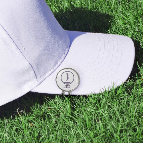 Golfer Silhouette Monogram Sports Purple For Her   Golf Hat Clip