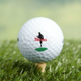 Golfer Silhouette On The Green Custom Golf Balls