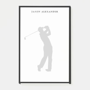 Golfer Silhouette Personalized Post-it Notes