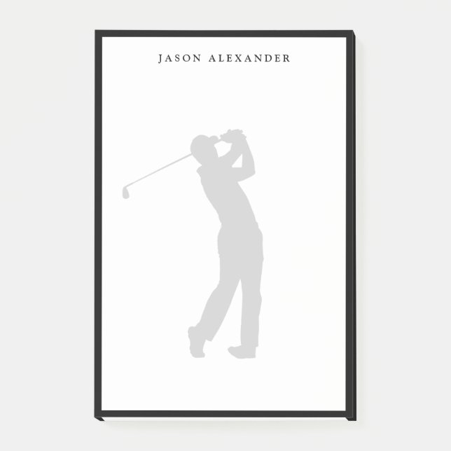 Golfer Silhouette Personalized  Post-it Notes (Front)