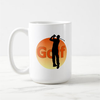 Golfer Silhouette Sunset Coffee Mug