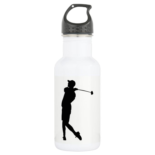 Golfer Silhouette Water Bottle (Front)