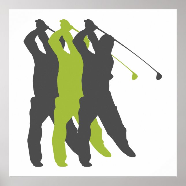 golfer silhouettes golf design poster (Front)