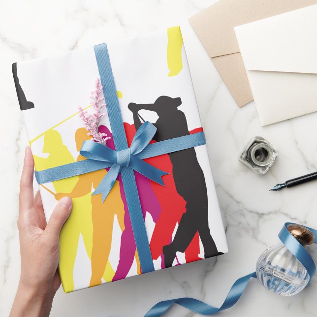 Golfer Silhouettes Wrapping Paper (Creator Uploaded)
