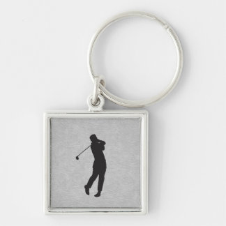 Golfer Sport Design Leather Look Keychain