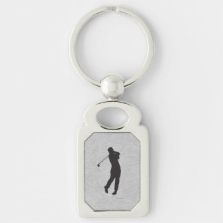 Golfer Sport Design Leather Look Keychain