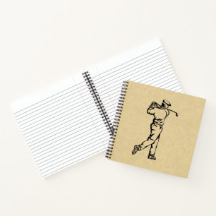 Golfer Sport Design Leather Look Notebook