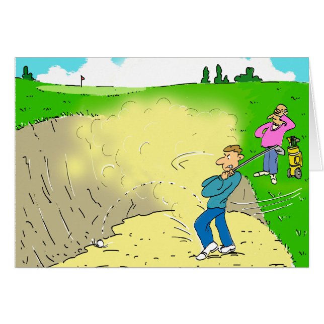 Golfer Stuck in a Bunker Cards (Front Horizontal)