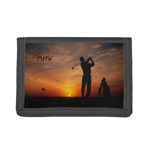 Golfer Sunset custom monogram wallets