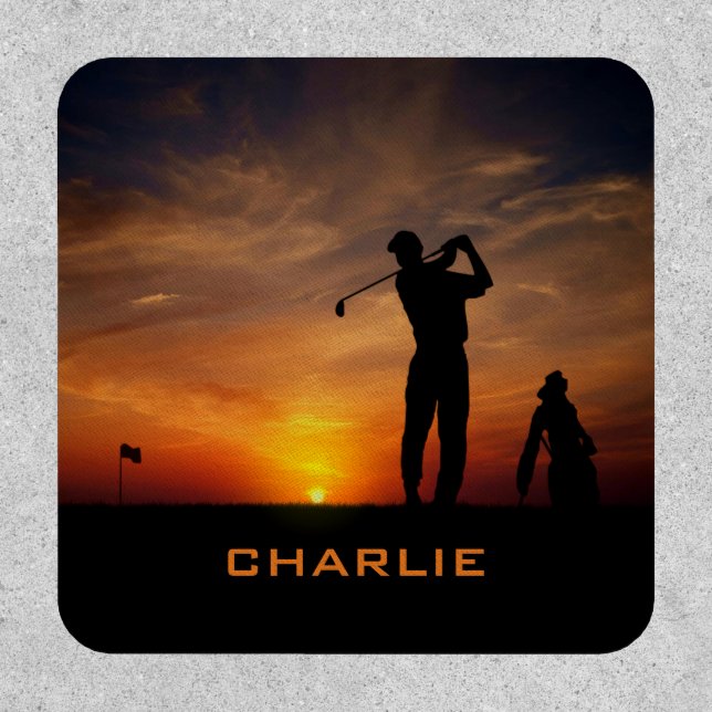 Golfer Sunset custom name Patch (Front)