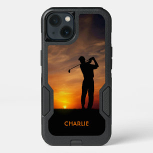 Golfer Sunset custom name phone cases