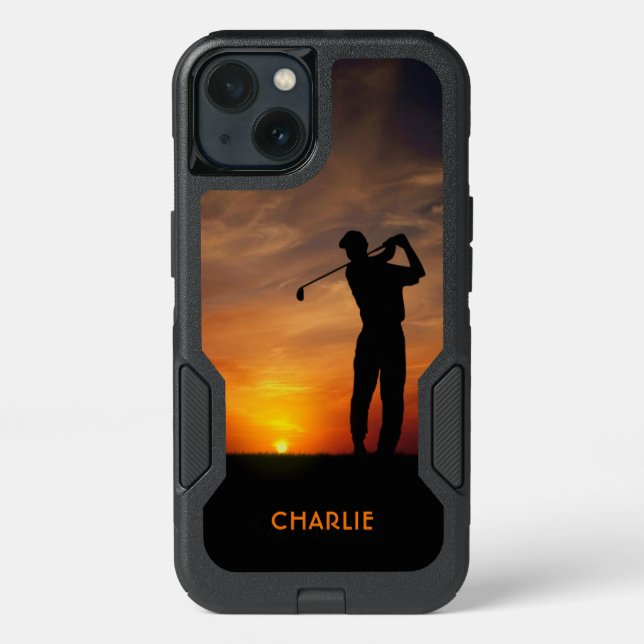Golfer Sunset custom name phone cases (Back)