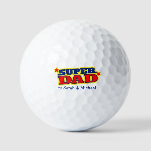 Golfer super dad gift golf balls