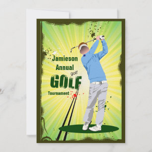 Golfer Swing Golf Club Golf Tournament Invitation